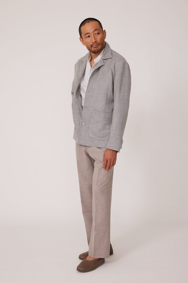 Lounge Jacket (Pearl Wool Broken Twill) - Stoffa