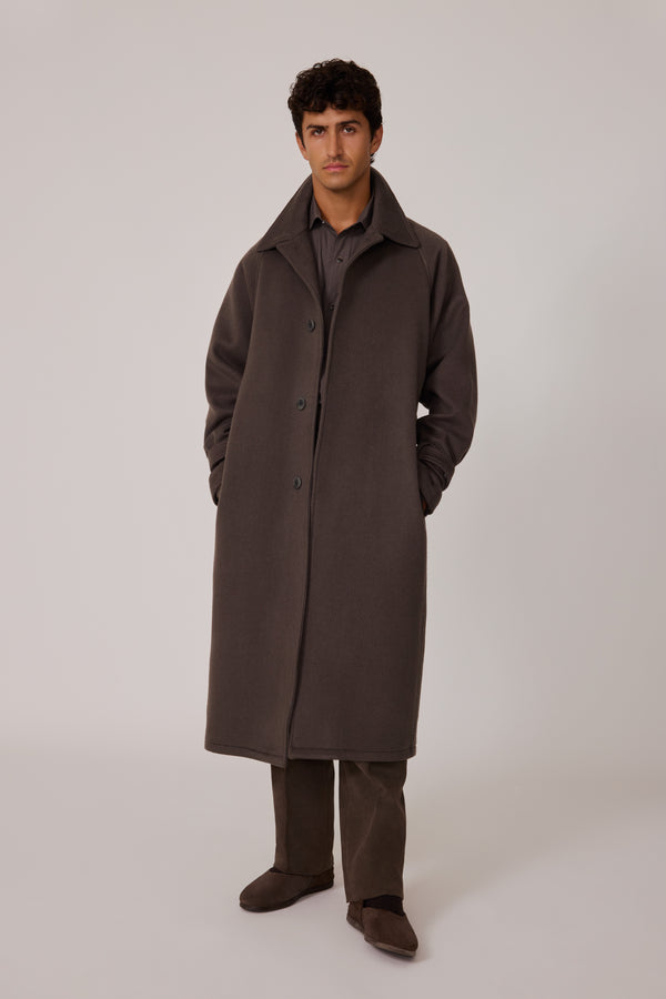 Raglan Coat (Walnut Brushed Cashmere) - Stoffa