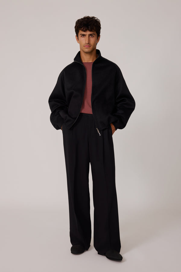 Reversible Blouson (Black Brushed Cashmere) - Stoffa