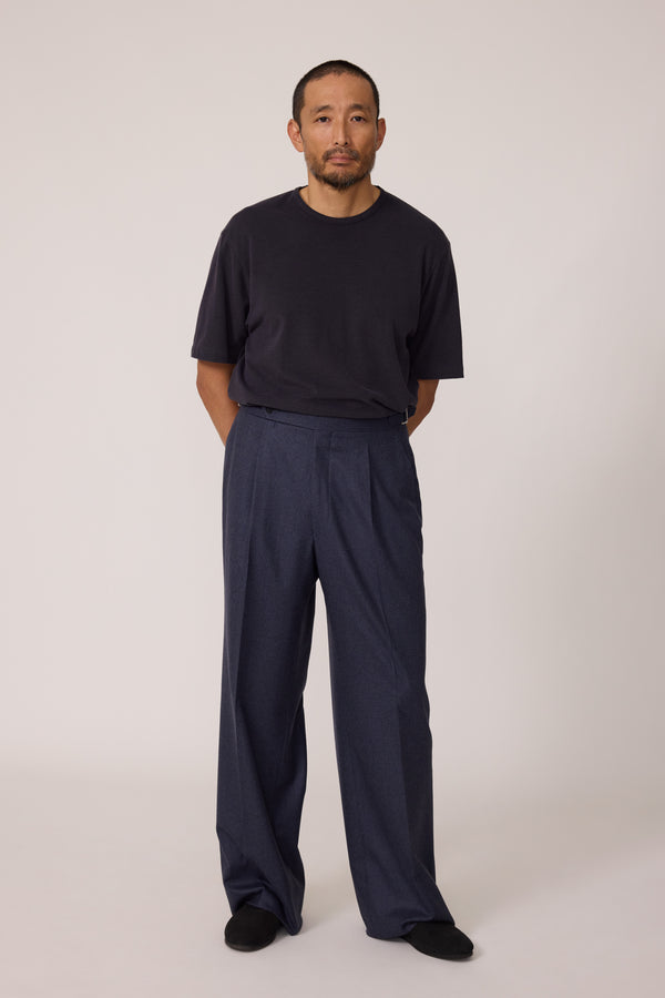 MASU bone trousers 23ss 44サイズ Single Pleat Trouser (Indigo Moss Flannel) - Stoffa