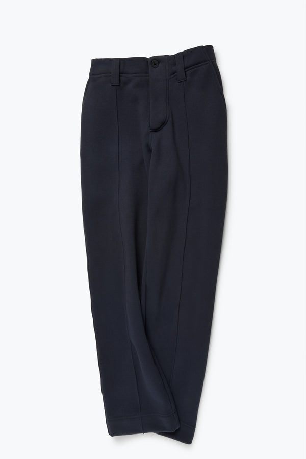 Pintuck Trouser (Dark Indigo Cotton Terry) - Stoffa