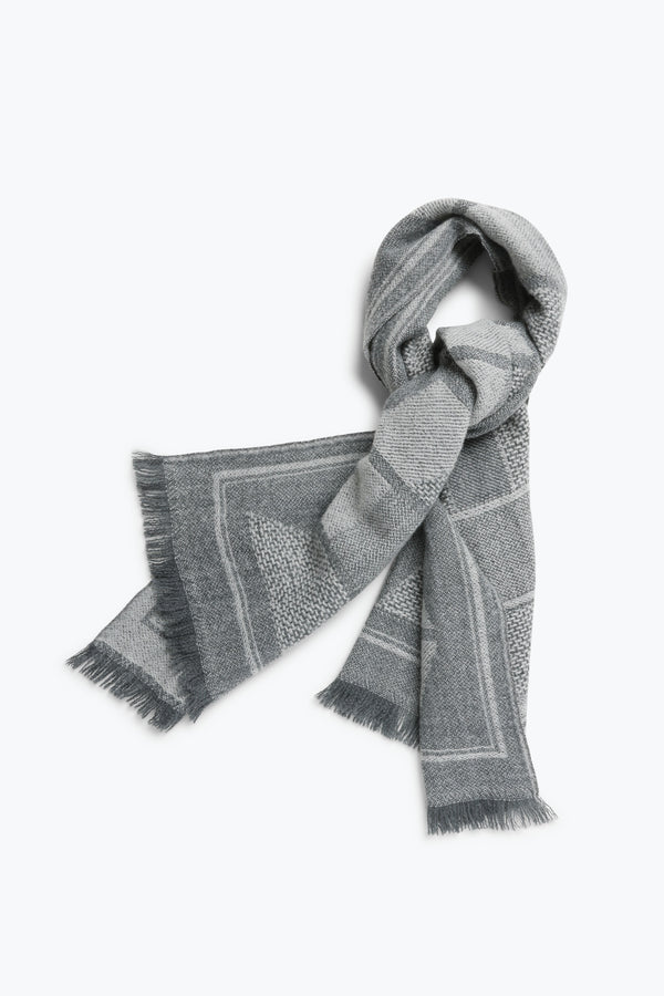 Patchwork Sculpture Scarf (Anthracite Merino Wool) - Stoffa