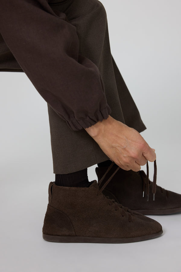 Pleated Boot (Chocolate Suede) - Stoffa