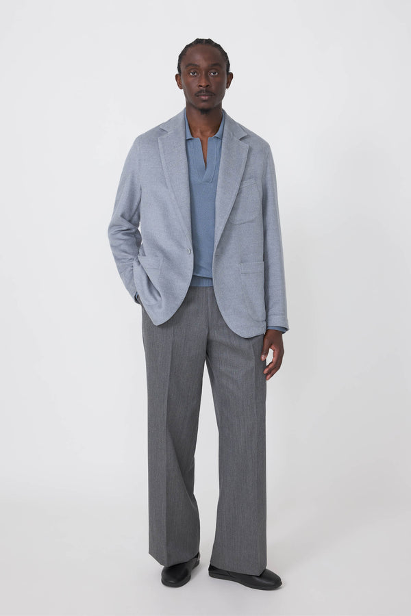 Single Breasted Shirt Jacket (Pearl Brushed Winter Silk) - Stoffa