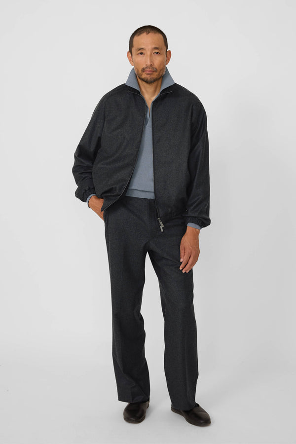 Reversible Blouson (Charcoal Wool Cashmere Flannel) - Stoffa