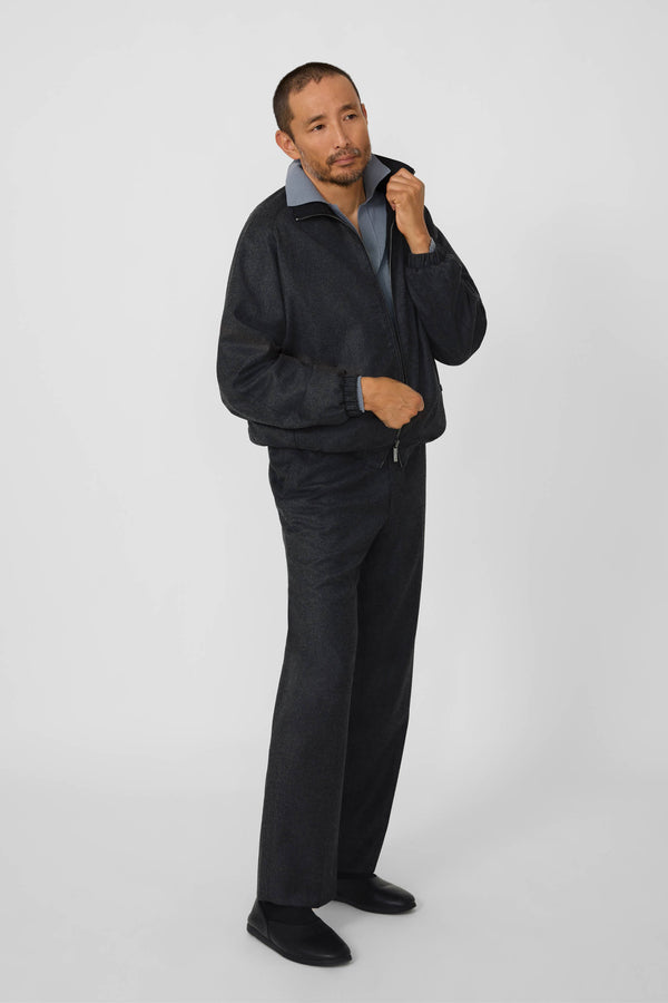 Reversible Blouson (Charcoal Wool Cashmere Flannel) - Stoffa