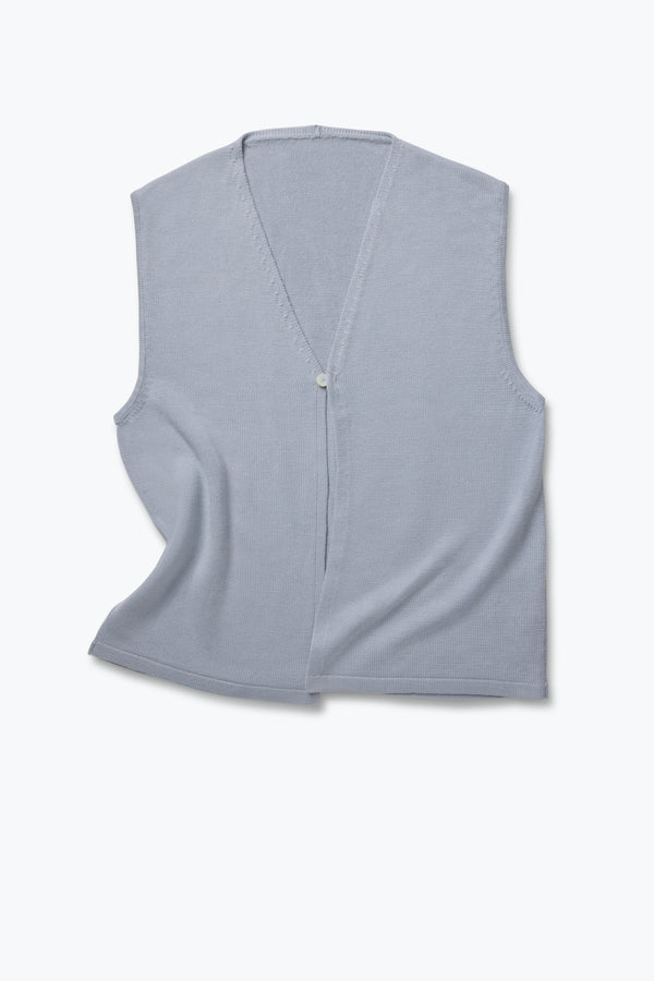Knit Vest (Pearl Wool Silk) - Stoffa