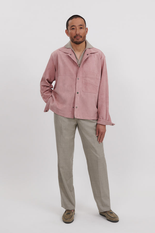 Wave Jacket (Dusty Rose Paper-Backed Suede) - Stoffa