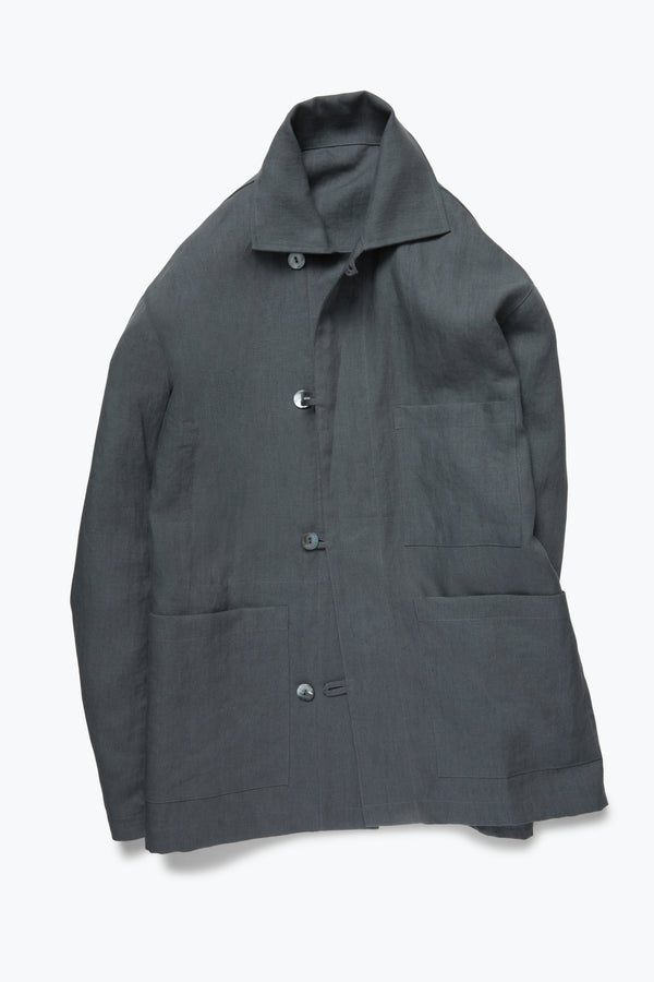 40's cotton×linen work jacket tailored J.CREW suit jacket & pants navy 40 34 blazer cotton linen