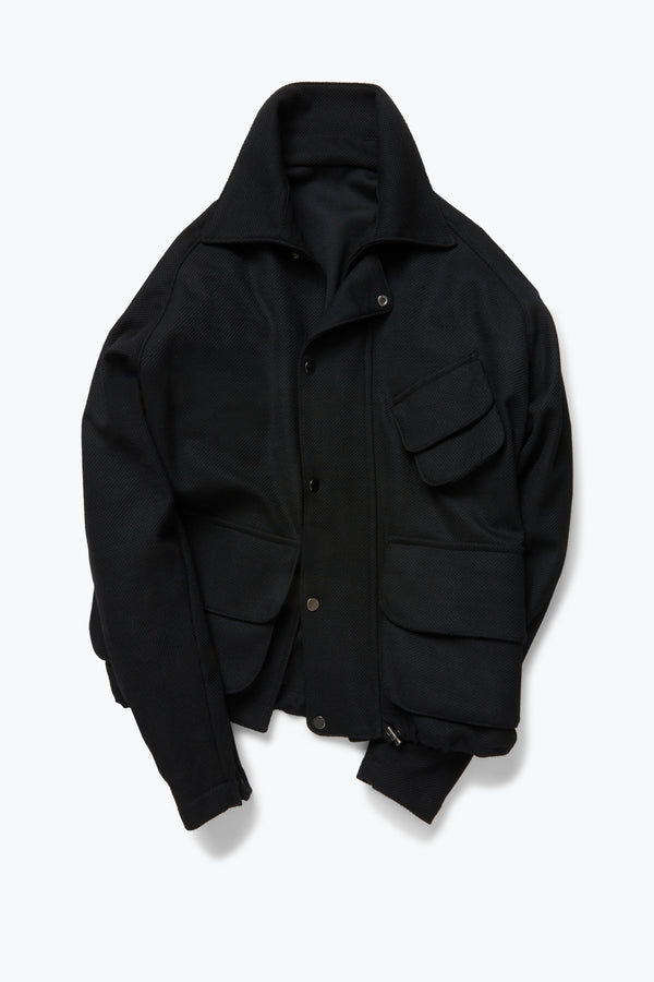 Unlined Field Blouson (Black Wool Gauze) - Stoffa