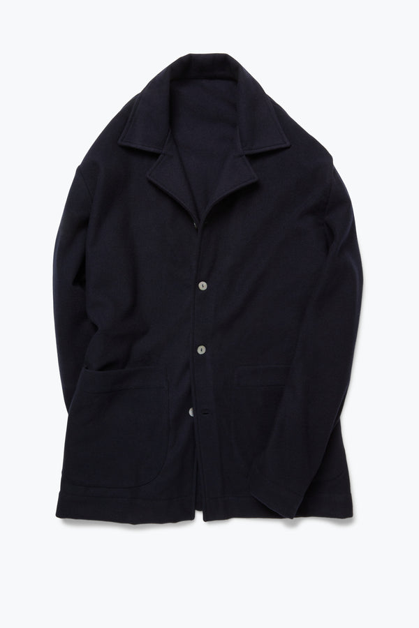 Lounge Jacket (Navy Felted Wool) - Stoffa