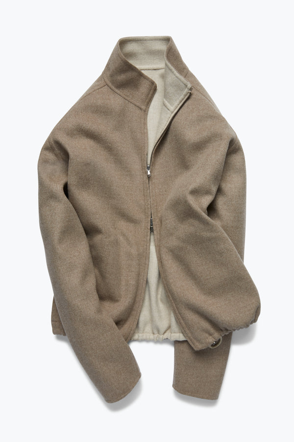 Reversible Blouson (Taupe Natural Wool) - Stoffa