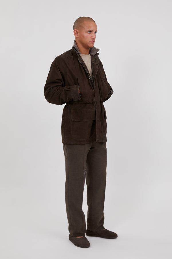 Traveler Jacket (Dark Chocolate Lamb Suede) Stoffa