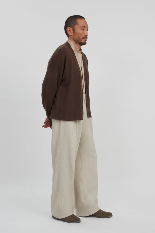 Drop Shoulder Cardigan (Chocolate Cashmere) - Stoffa
