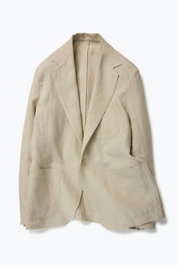 星野源着用 saby サバイ LINEN TYPE01 COAT Single Breasted Shirt Jacket (Sand Washed Linen) - Stoffa