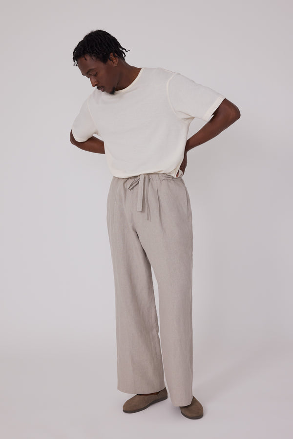 T-Shirt (Ivory Cotton Silk Pique) - Stoffa