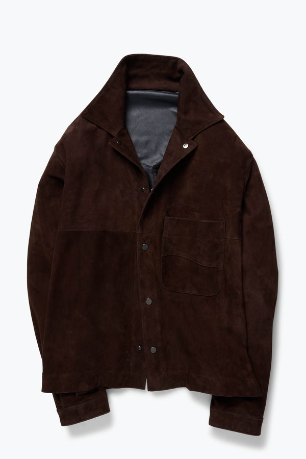 Wave Jacket (Chocolate Paper-Backed Suede) - Stoffa