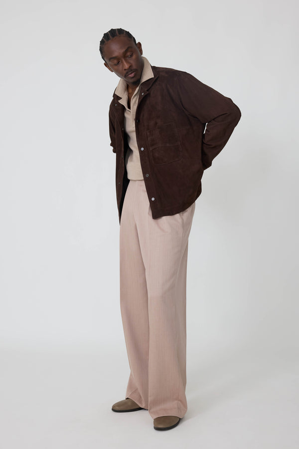 Wave Jacket (Chocolate Paper-Backed Suede) - Stoffa