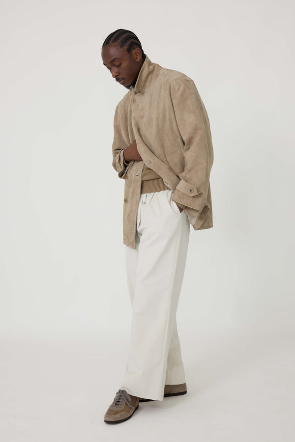 Pea Coat (Taupe Lamb Suede) - Stoffa
