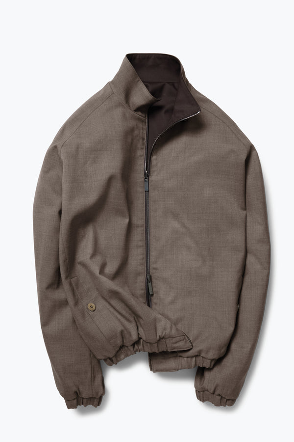 Reversible Blouson (Walnut Tropical Wool) - Stoffa