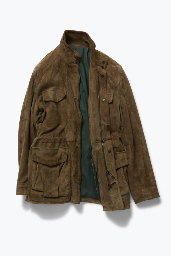 Field Jacket Dusty Green Lamb Suede Stoffa