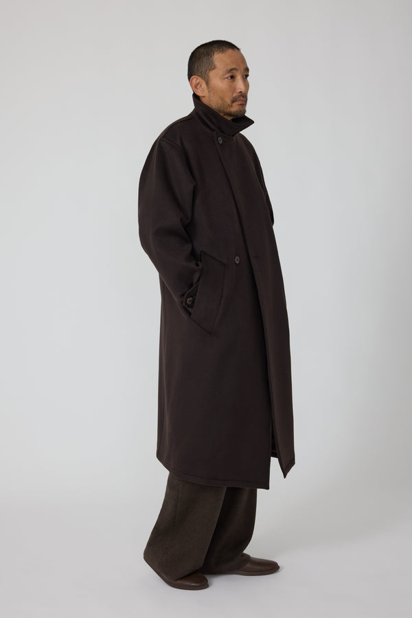 【専用】BEDSIDEDRAMA　Asymmetric right coat Asymmetric Coat (Chocolate Brushed Cashmere) - Stoffa