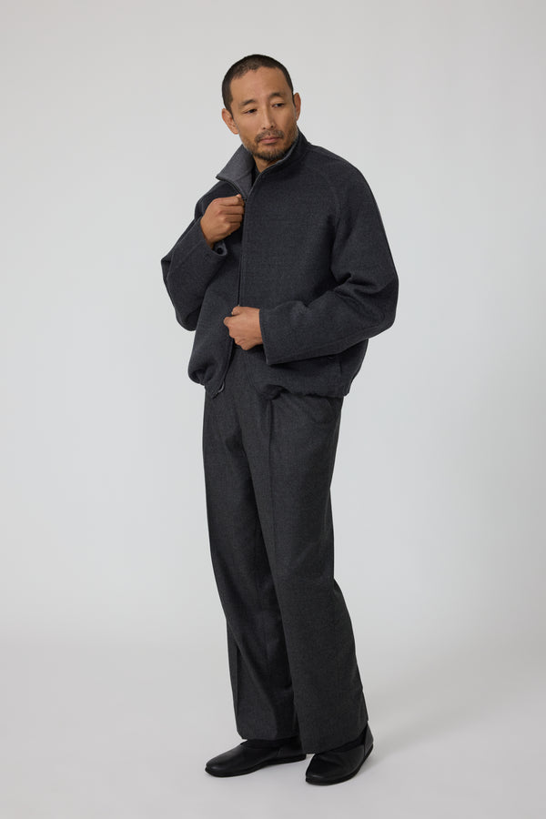 Reversible Blouson (Charcoal Brushed Merino Wool) - Stoffa