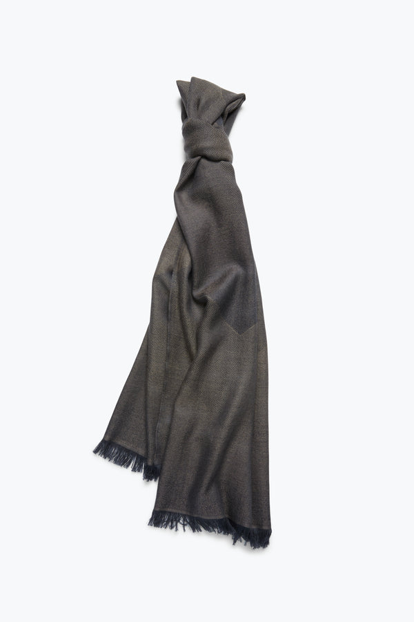 Fading Chevrons Scarf (Walnut Cashmere Silk) - Stoffa