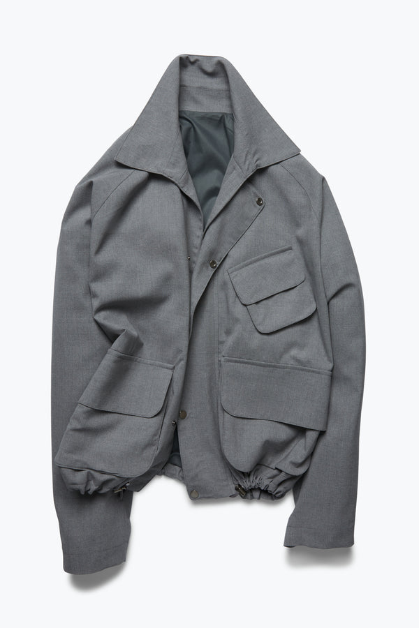 Field Blouson (Mid-Grey 3-Ply Wool) - Stoffa