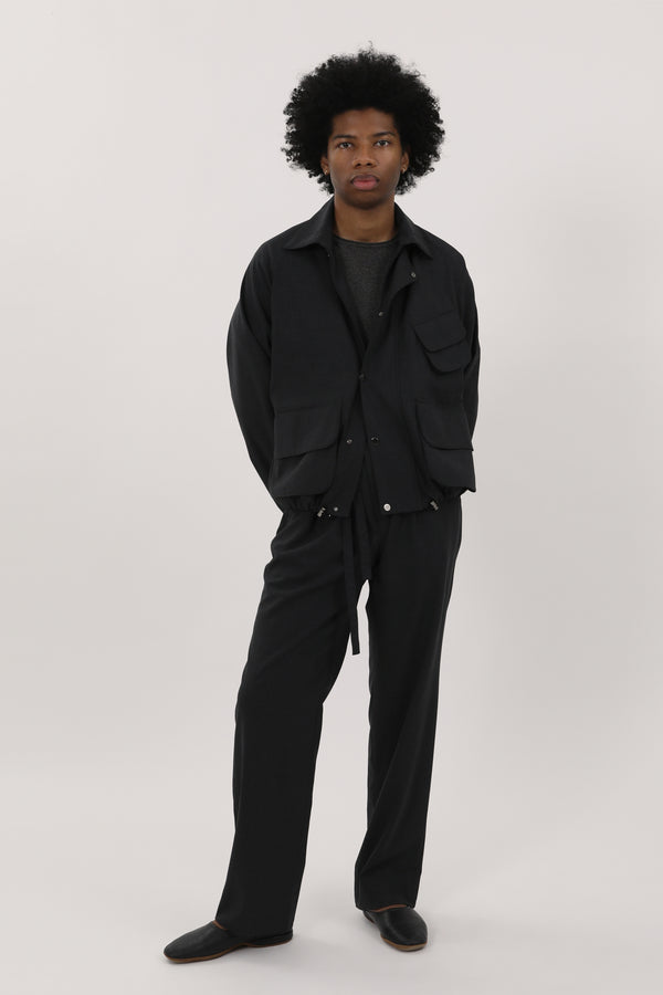 Field Blouson (Charcoal 3-Ply Wool) - Stoffa