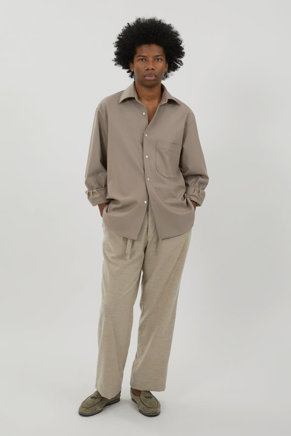 Drawstring Trouser (Oat Cashmere Corduroy) - Stoffa