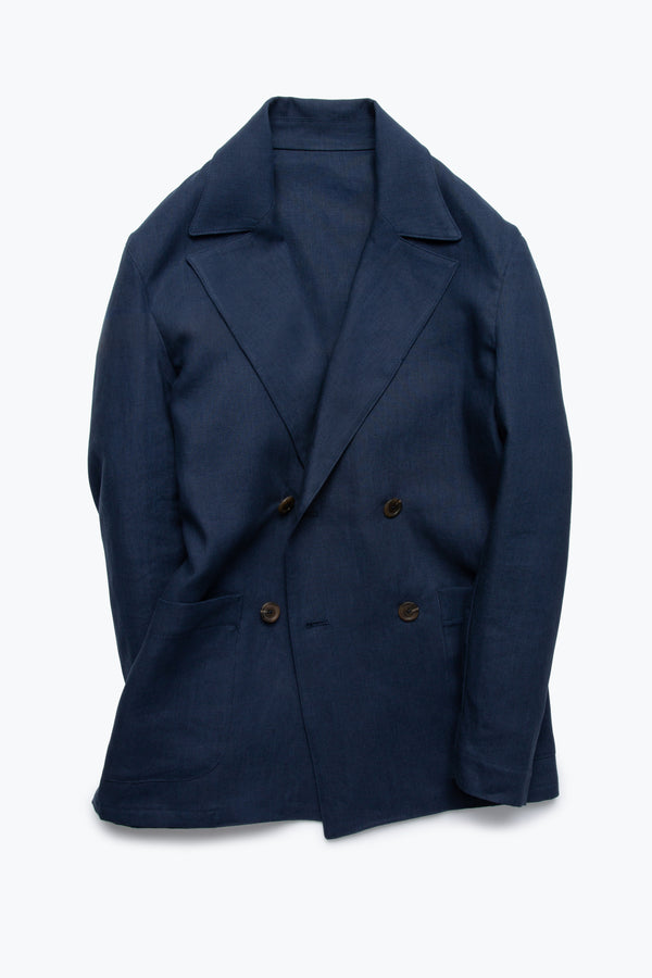 De Rien indigo linen double breasted JKT