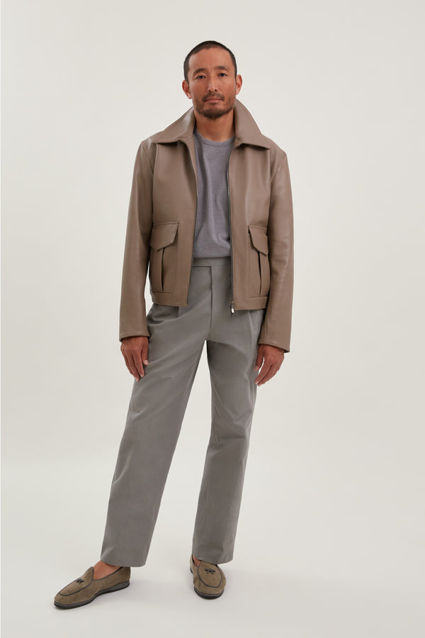 Flight Jacket (Taupe Plongé Leather) - Stoffa