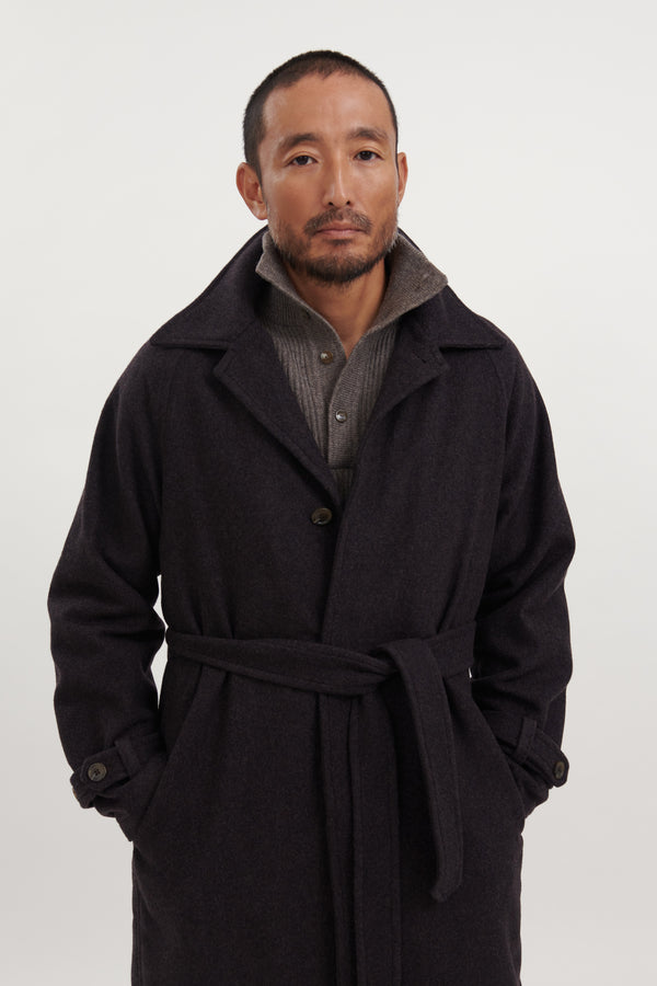 Raglan Coat (Bark Cashmere Twill)