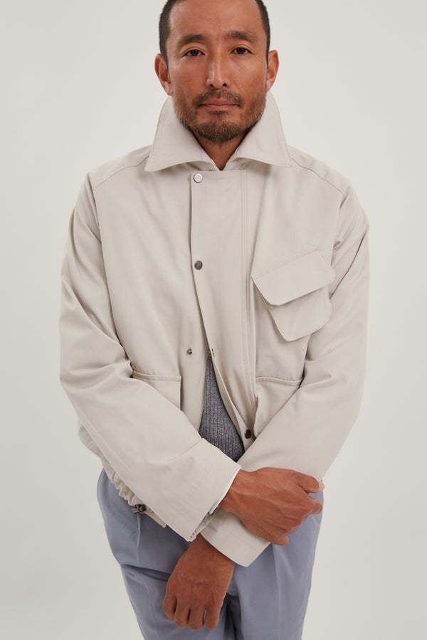 Field Blouson (Bone Stonewashed Cotton Canvas) - Stoffa