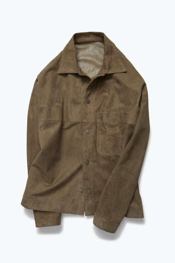 Wave Jacket (Taupe Paper-Backed Suede) - Stoffa