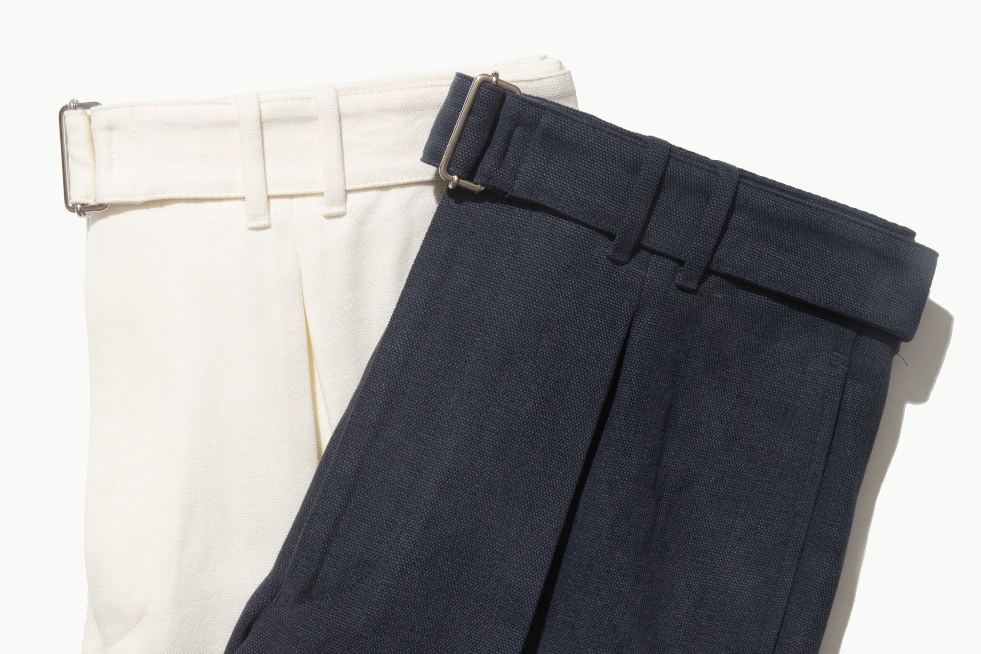 Canali | Blue Melange Washable Wool Trousers – Baltzar