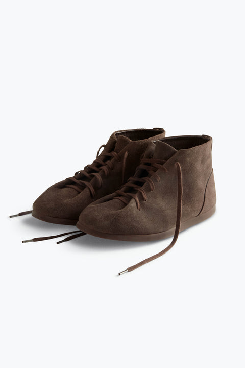Pleated Boot (Chocolate Suede) - Stoffa