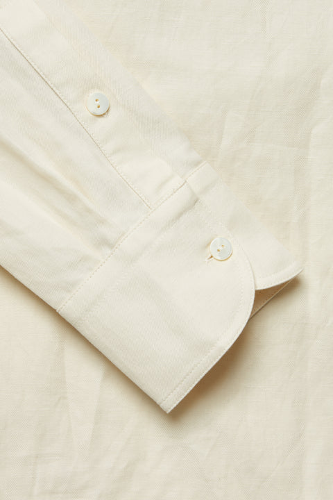 Work Shirt (Ivory Washed Cotton Linen) - Stoffa