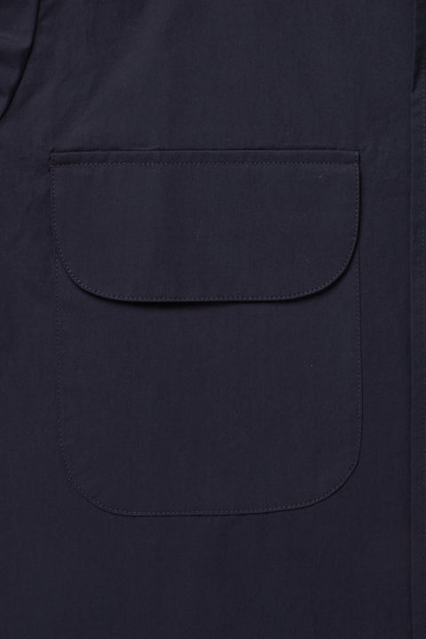 Long Sleeve Camp Shirt (Dark Indigo Cotton Poplin) - Stoffa