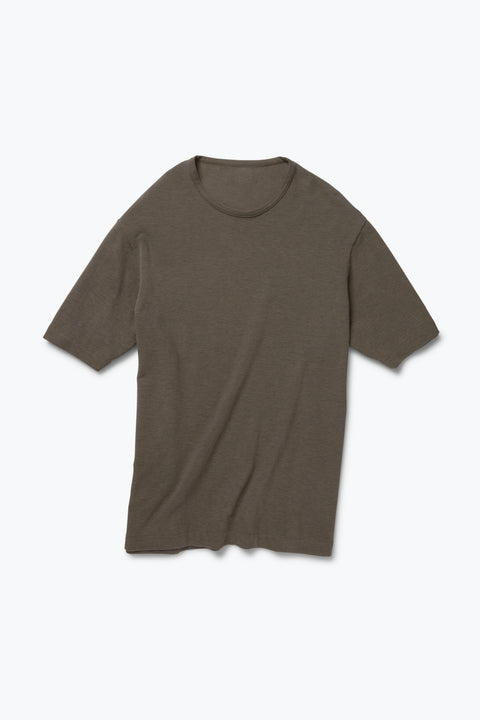 T-Shirt (Walnut Cotton Silk Pique) - Stoffa