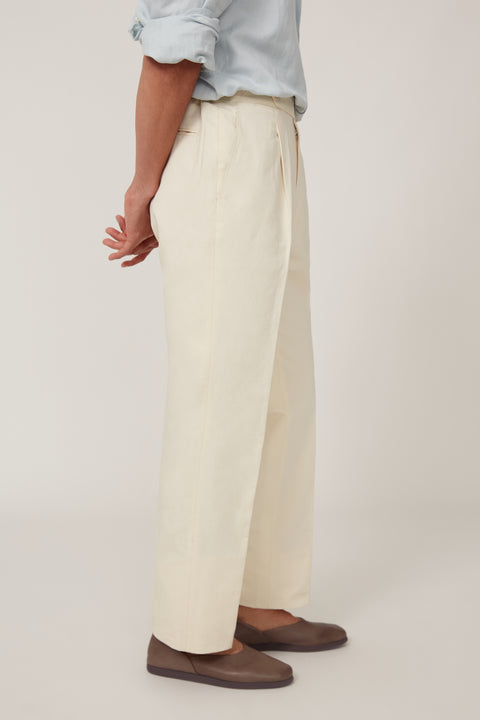 Dakota Pleated Pants - Ivory – The Frankie Shop