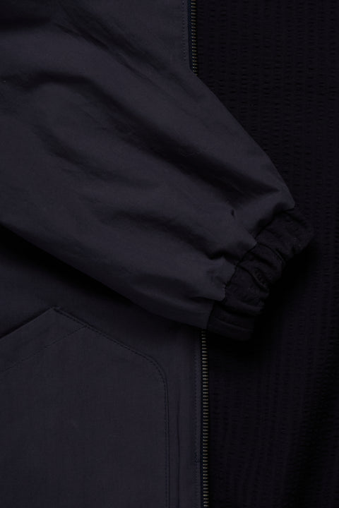 Reversible Blouson (Navy Wool Seersucker) - Stoffa