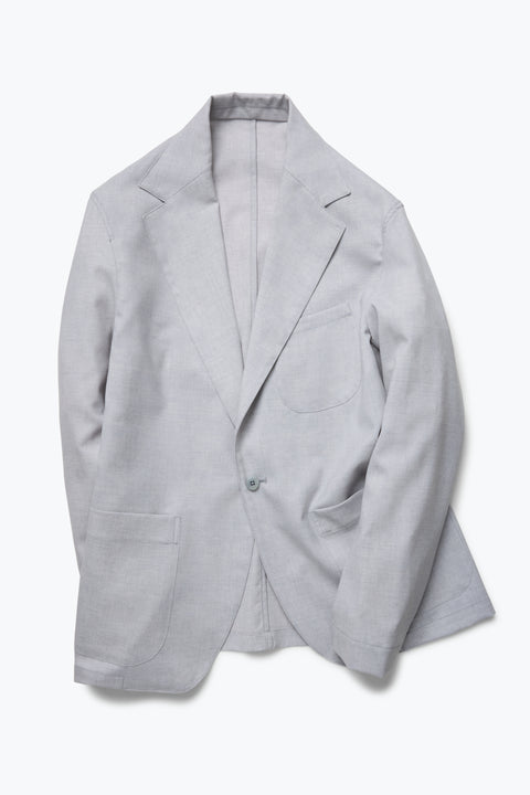 Single Breasted Shirt Jacket (Pearl Tropical Wool) - Stoffa