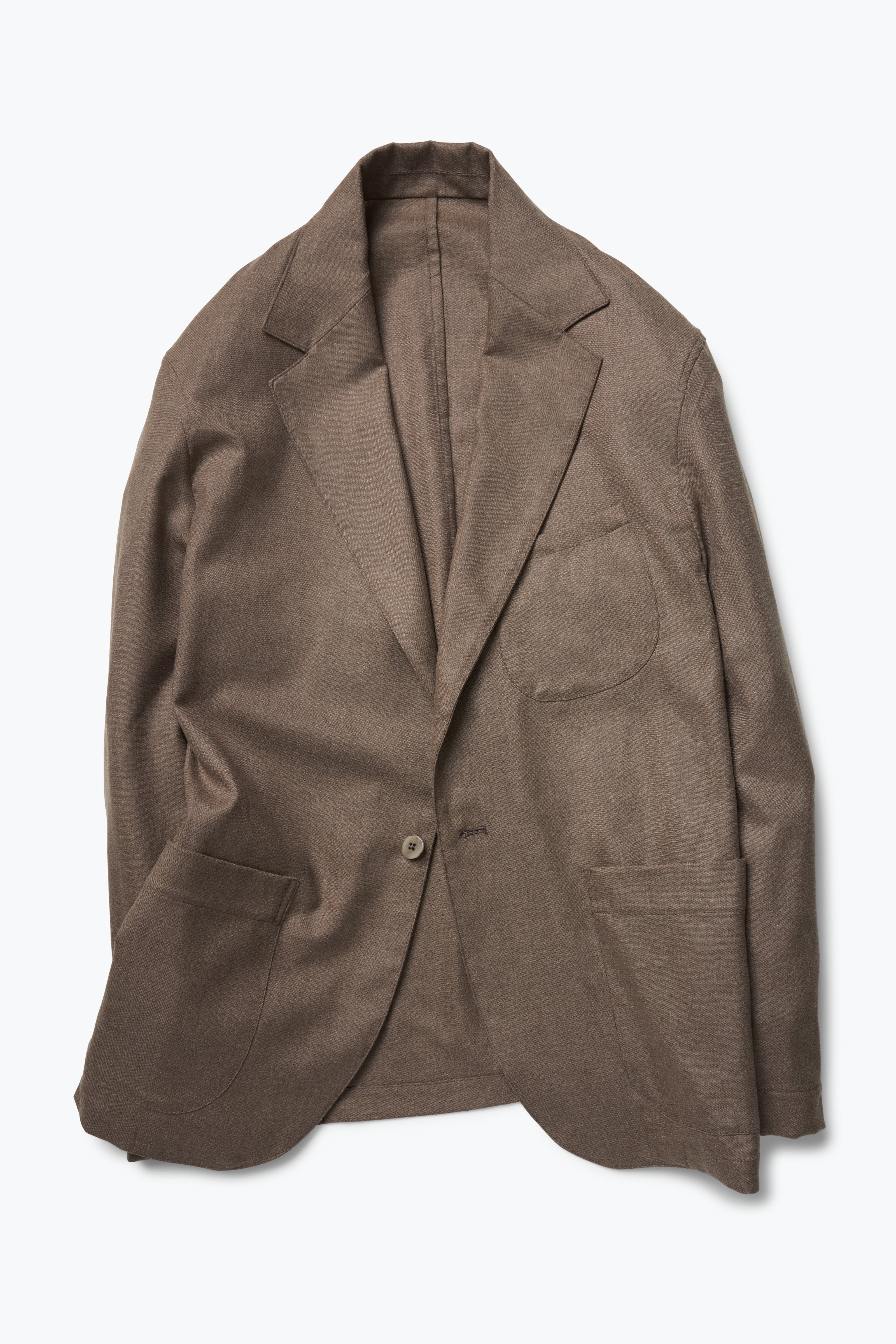 ［ゆう］Text SingleBreasted Coat Single Breasted Shirt Jacket (Walnut Undyed Cashmere) - Stoffa