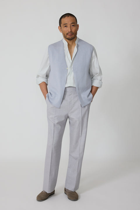 Knit Vest (Pearl Wool Silk) - Stoffa