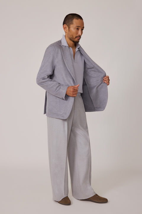 Single Breasted Shirt Jacket (Pearl Brushed Winter Silk