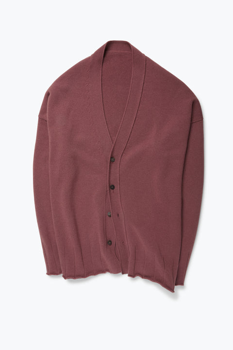 Drop Shoulder Cardigan (Brick Cashmere) - Stoffa
