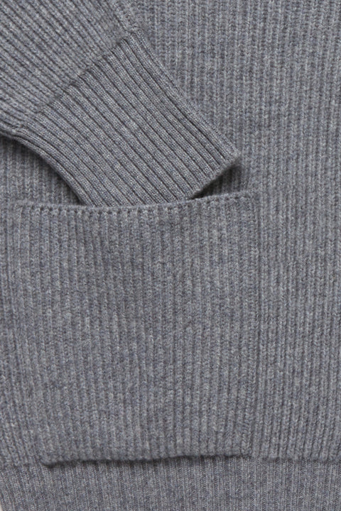sile シール　supplement knit blouson gray Ribbed Blouson (Steel Grey Cashmere) - Stoffa