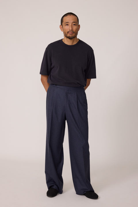 MASU bone trousers 23ss 44サイズ Single Pleat Trouser (Indigo Moss Flannel) - Stoffa